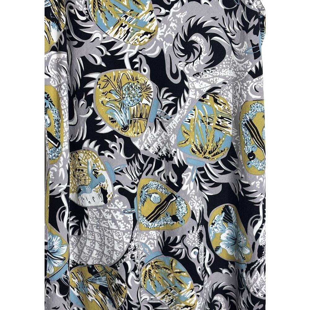 Vintage Hilo Hattie Dress Y2K Dragon Sundress Size XL Black Gray Green - Picture 4 of 7